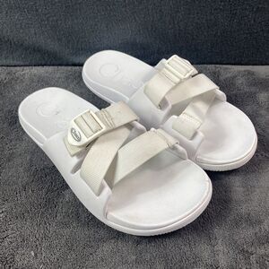 Chaco® Chillos Slide Sandals White Women's Size 9 Madewell Collab Slip On Logo